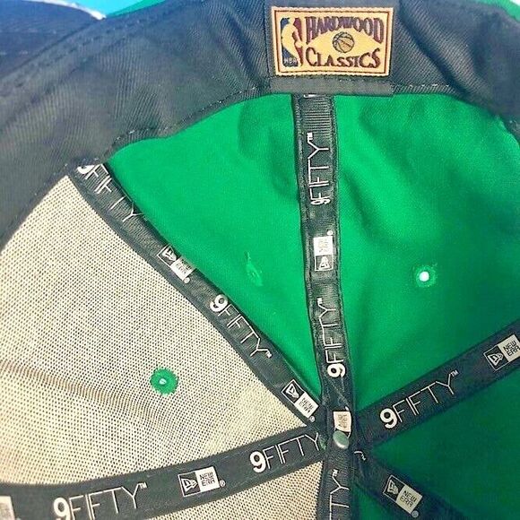 Boston CELTICS Snakeskin brim NBA Hardwood Classic New Era 9Fifty Cap,Adj.Snp bk - Picture 5 of 9